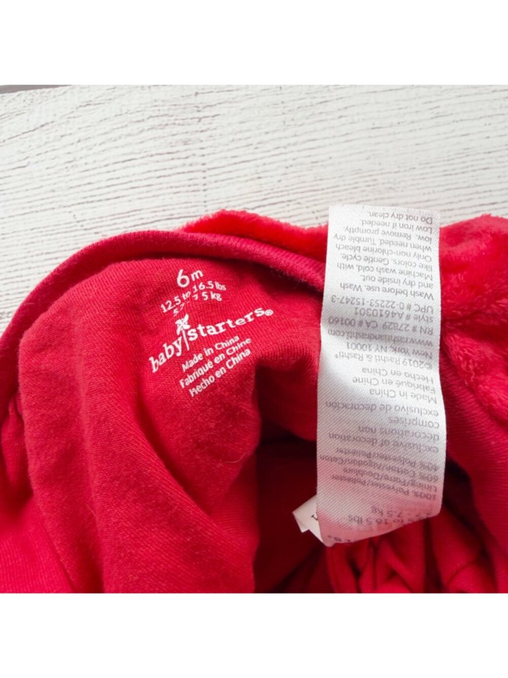 Baby Starters Red Textured Santa Footed Christmas Sleeper Outfit 3-6 Months - Picture 2 of 3